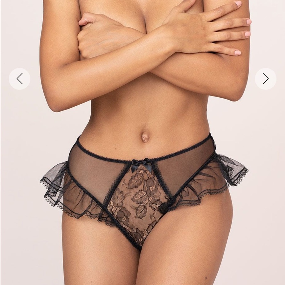Agent Provocateur Tawny full brief black ruffle